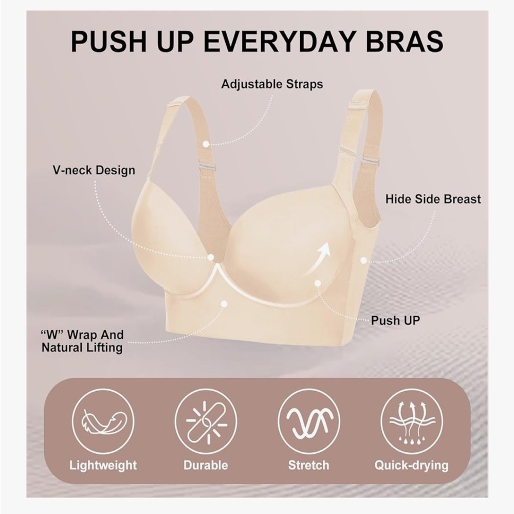 Elegant Cream Women's Bra - Picture 6 of 8